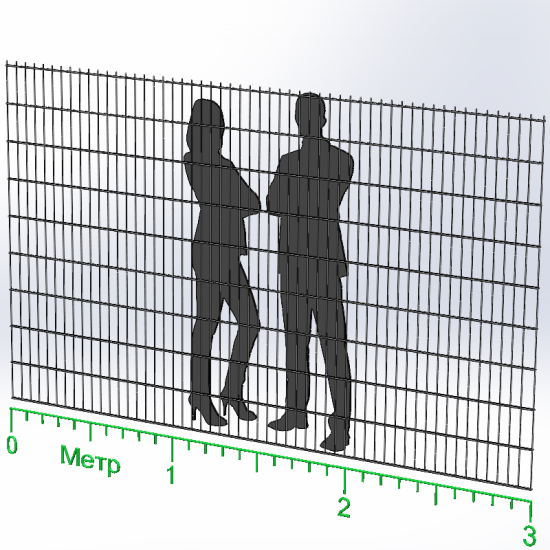 Панель огорожі дротяна Економ Дуос H1,83–6/5/6 (1830x3000) оц Ст1 без фарбування