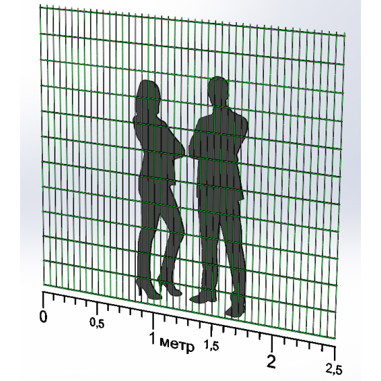 Панель ограждения проволочная Эконом Дуос H2,23–5/4/5 (2230x2500) оц Ст1 без покраски