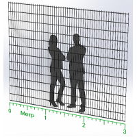 Панель ограждения проволочная Эконом Дуос H2,4–5/4/5 (2400x3000) оц Ст1 без покраски