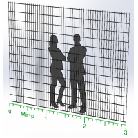 Панель огорожі дротяна Економ Дуос H2,4–5/4/5 (2400x3000) оц Ст1 без фарбування