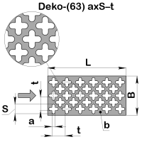 Перфолист плоский Deko-(63) 3,8x9,8–15 (1000x2000)–0,8 ал АД1