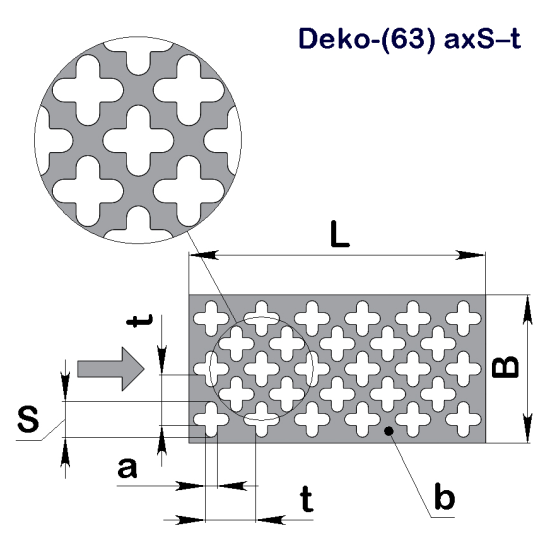 Перфолист плоский Deko-(63) 3,8x9,8–15 (1000x2000)–0,8 оц 08кп