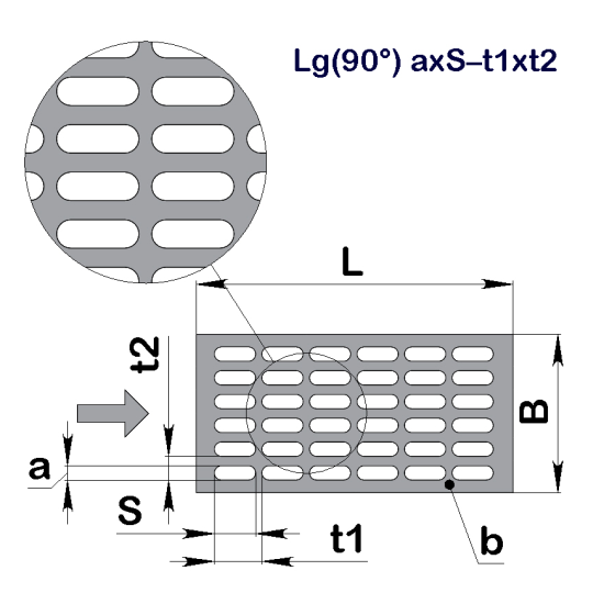 Перфолист плоский Lg 0,8x10-2,2x14 (1000x2000)-0,7 х/к 08кп