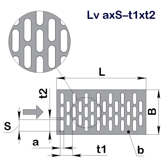 Перфолист плоский Lv 0,8x10-4,4x14 (1000x2000)-0,7 х/к 08кп