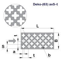 Перфолист плоский Deko-(63) 3.8x9.8-15 (1000x2000)-0.8 х/к 08кп