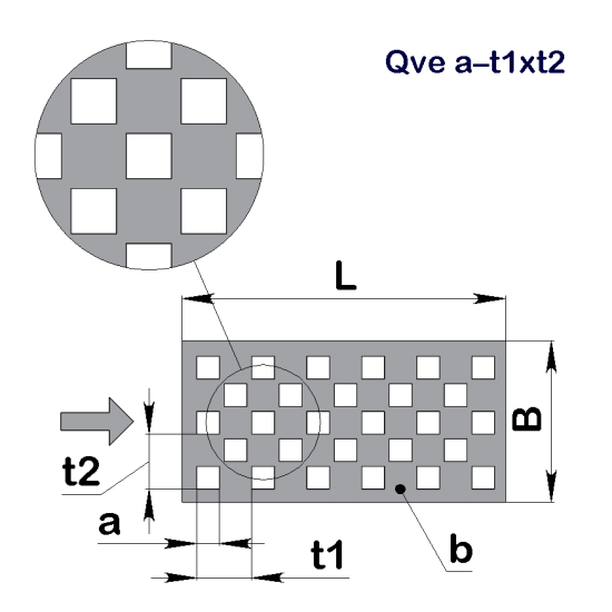 Перфолист плоский Qve 10-28x28 (1000x2000)-0,8 AISI 304 BA/PE