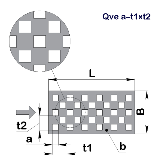 Перфолист плоский Qve 10-28x28 (1000x2000)-1 AISI 304 BA/PE